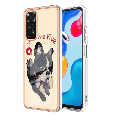 

For Xiaomi Redmi Note 11s / Note 11 4G Electroplating Marble Dual-side IMD Phone Case(Lucky Dog)