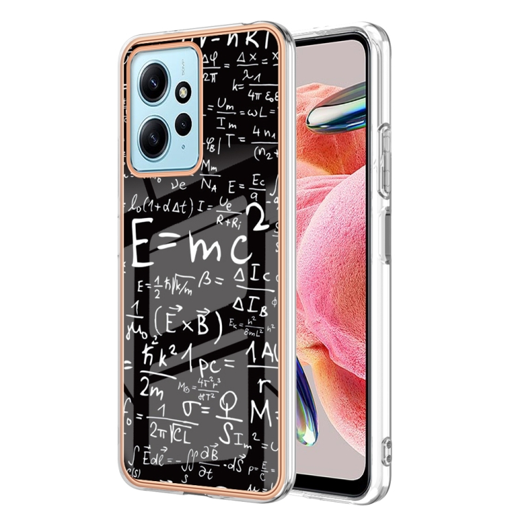 

For Xiaomi Redmi Note 12 4G Electroplating Marble Dual-side IMD Phone Case(Equation)