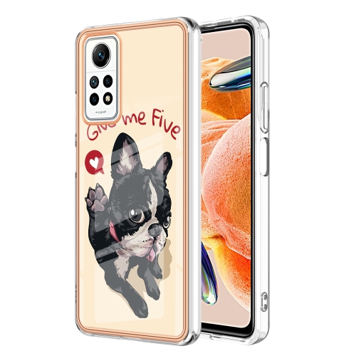 

For Xiaomi Redmi Note 12 Pro 4G Global Electroplating Marble Dual-side IMD Phone Case(Lucky Dog)