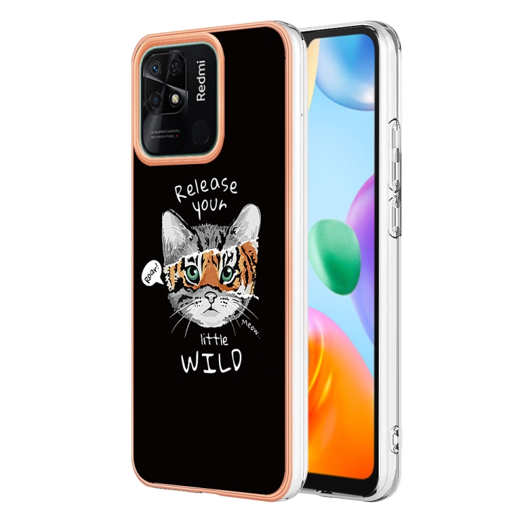 

For Xiaomi Redmi 10C Electroplating Marble Dual-side IMD Phone Case(Natural Growth)