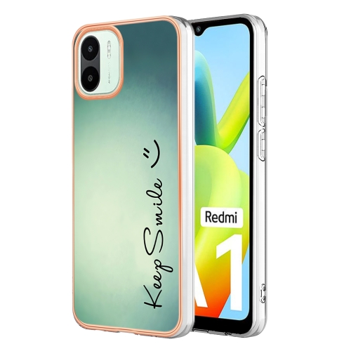 

For Xiaomi Redmi A1 Electroplating Marble Dual-side IMD Phone Case(Smile)