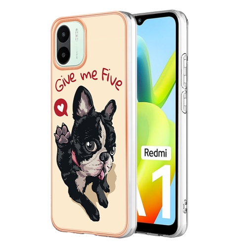 

For Xiaomi Redmi A1 Electroplating Marble Dual-side IMD Phone Case(Lucky Dog)