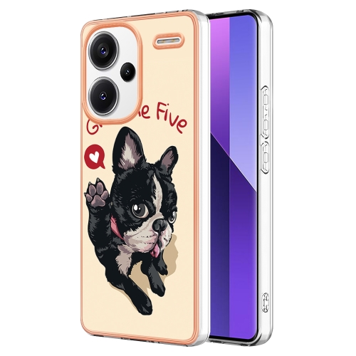 

For Xiaomi Redmi Note 13 Pro+ 5G Electroplating Marble Dual-side IMD Phone Case(Lucky Dog)