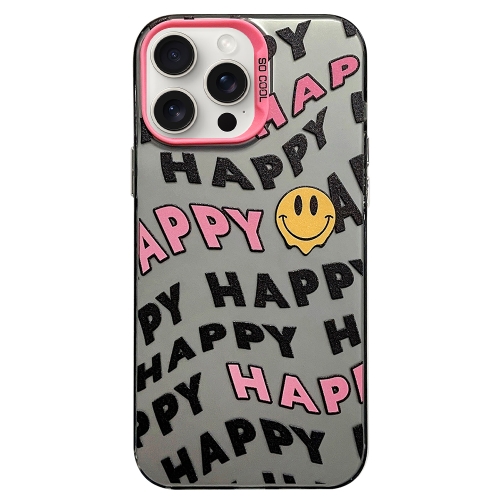 

For iPhone 15 Pro Max English Characters PC Phone Case(Little Smiley Face)