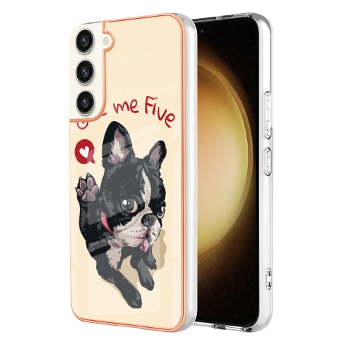 

For Samsung Galaxy S22+ 5G Electroplating Marble Dual-side IMD Phone Case(Lucky Dog)