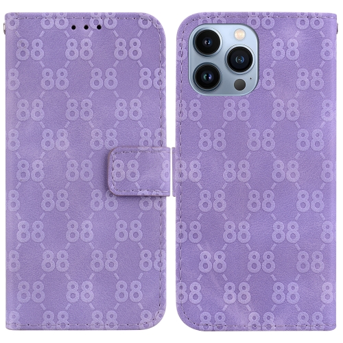 

For iPhone 15 Pro Double 8-shaped Embossed Leather Phone Case(Purple)