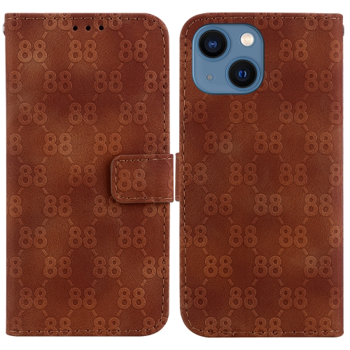 

For iPhone 15 Plus Double 8-shaped Embossed Leather Phone Case(Brown)
