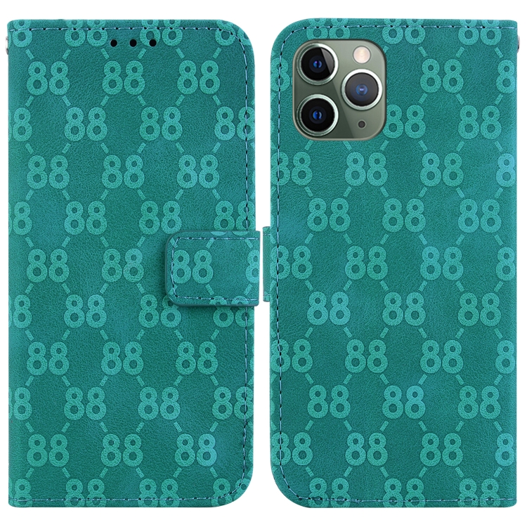 

For iPhone 11 Pro Max Double 8-shaped Embossed Leather Phone Case(Green)
