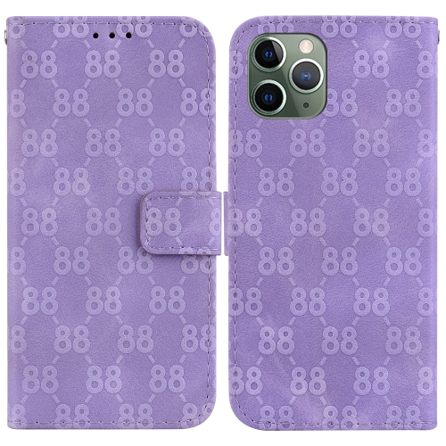 

For iPhone 11 Pro Max Double 8-shaped Embossed Leather Phone Case(Purple)