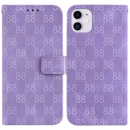 

For iPhone 11 Double 8-shaped Embossed Leather Phone Case(Purple)