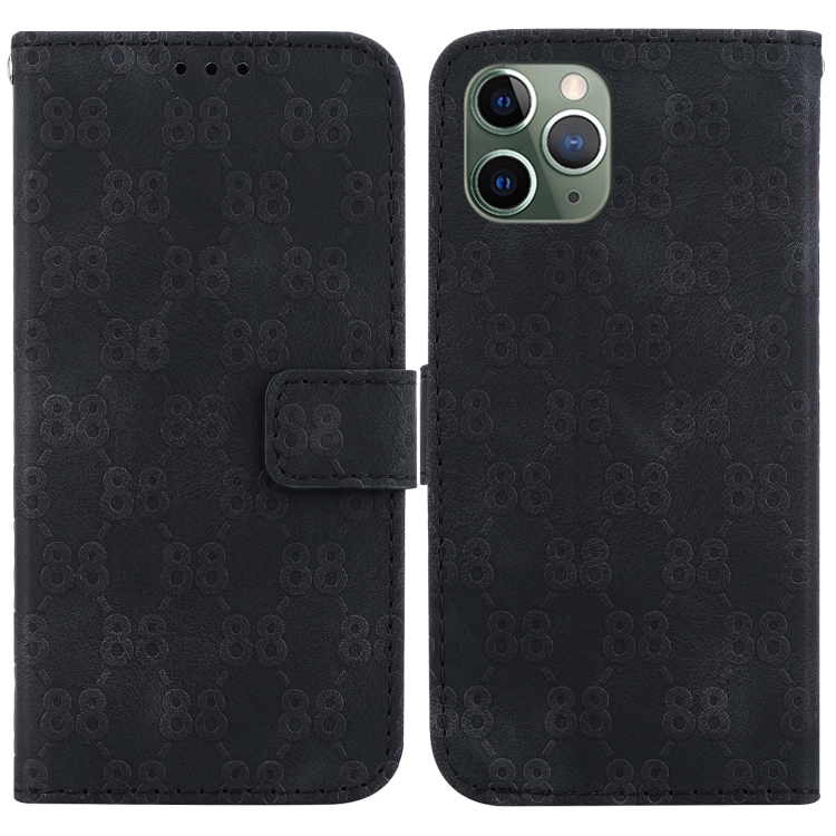 

For iPhone 11 Pro Double 8-shaped Embossed Leather Phone Case(Black)