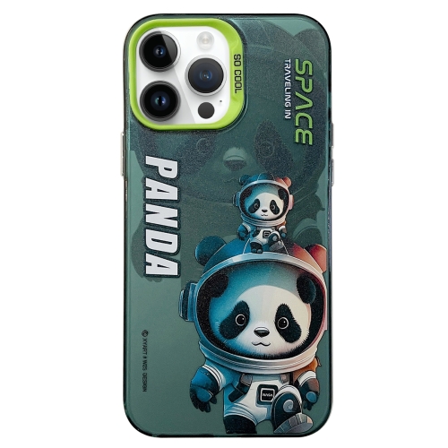 

For iPhone 14 Pro Max Astronaut Pattern PC Phone Case(Green Space Panda)