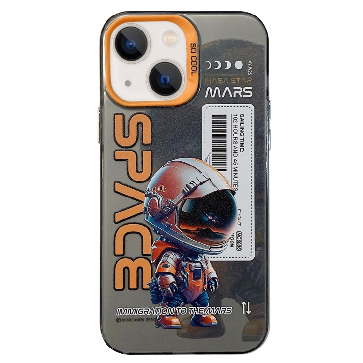 

For iPhone 14 Astronaut Pattern PC Phone Case(Black Astronaut)