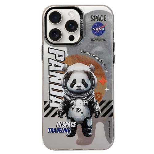 

For iPhone 15 Pro Max Astronaut Pattern PC Phone Case(Gray Panda)