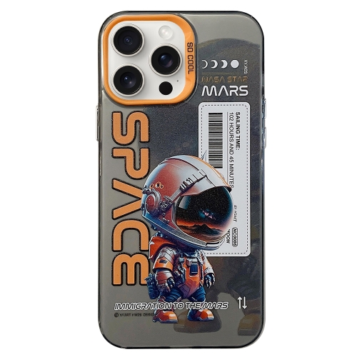 

For iPhone 15 Pro Astronaut Pattern PC Phone Case(Black Astronaut)