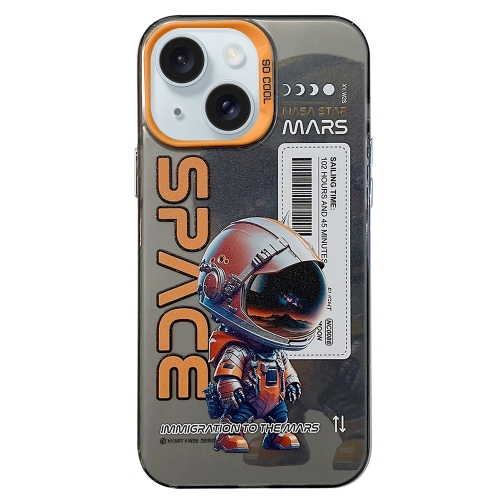 

For iPhone 15 Plus Astronaut Pattern PC Phone Case(Black Astronaut)