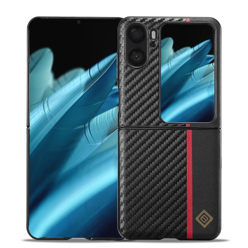 

For OPPO Find N2 Flip LC.IMEEKE 3 in 1 Carbon Fiber Texture Shockproof Phone Case(Black)