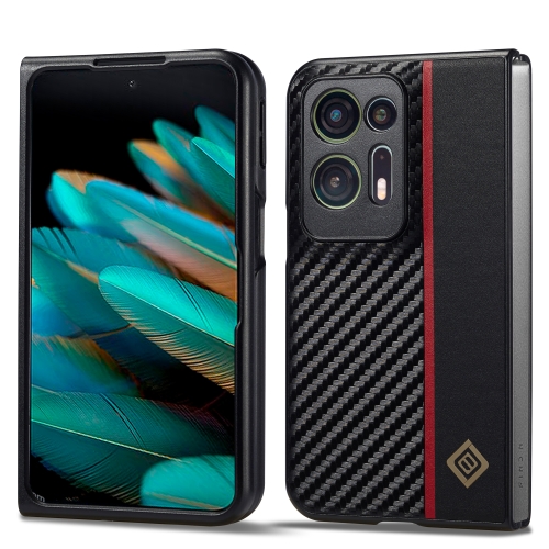 

For OPPO Find N2 LC.IMEEKE 3 in 1 Carbon Fiber Texture Shockproof Phone Case(Black)