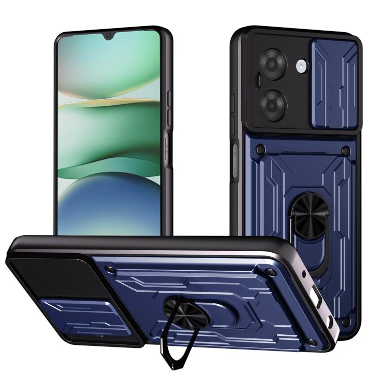 

For Redmi A5 4G 173.3mm Sliding Camshield TPU+PC Phone Case with Card Slot(Blue)