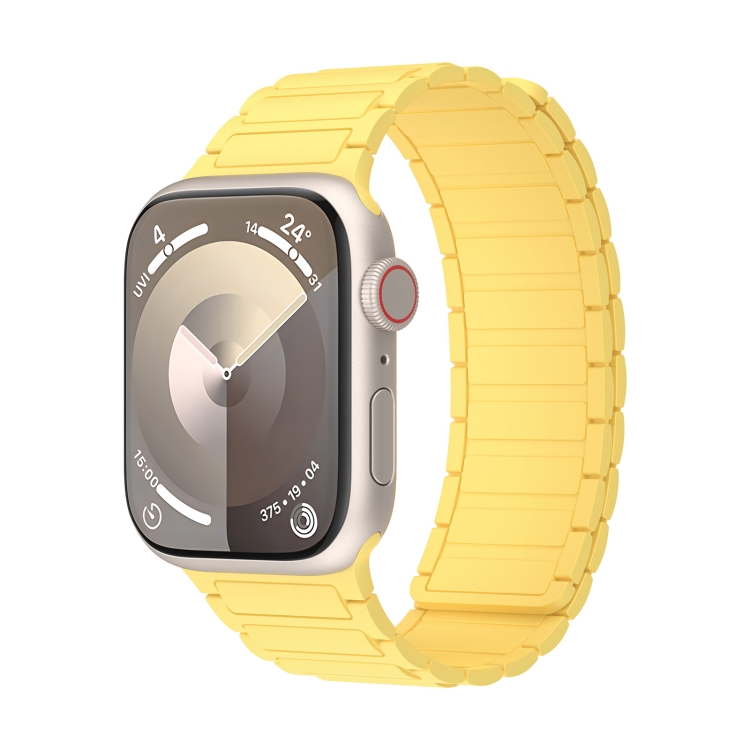 

For Apple Watch Series 2 38mm Magnetic Loop Silicone Watch Band(Yellow)