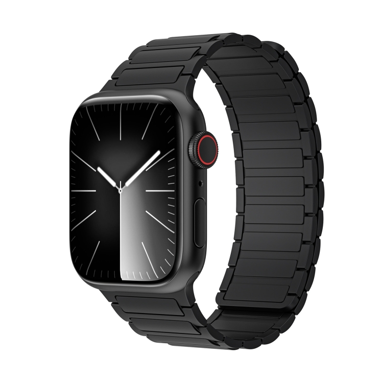 

For Apple Watch 9 41mm Magnetic Loop Silicone Watch Band(Black)