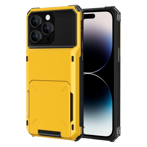 

For iPhone 15 Pro Scratch-Resistant Shockproof Heavy Duty Rugged Armor Phone Case(Yellow)