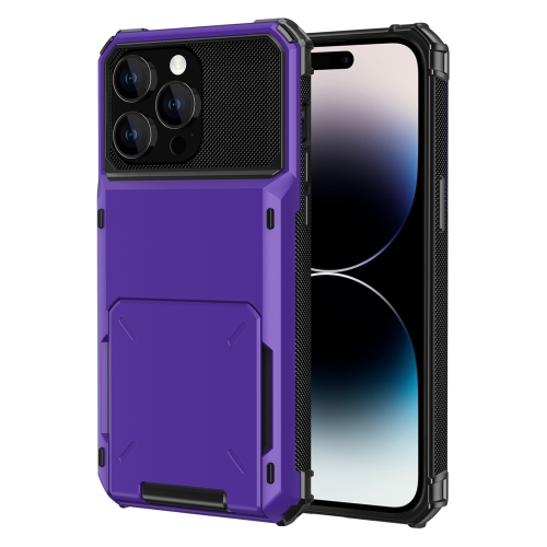 

For iPhone 15 Pro Scratch-Resistant Shockproof Heavy Duty Rugged Armor Phone Case(Purple)