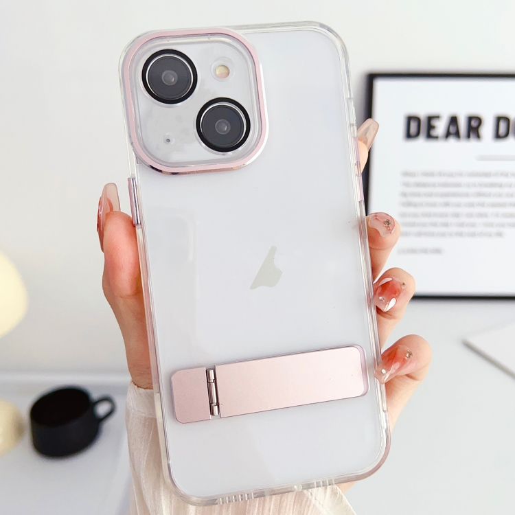 

For iPhone 13 Pro Max Linear Shape Holder Phone Case(Rose Gold)