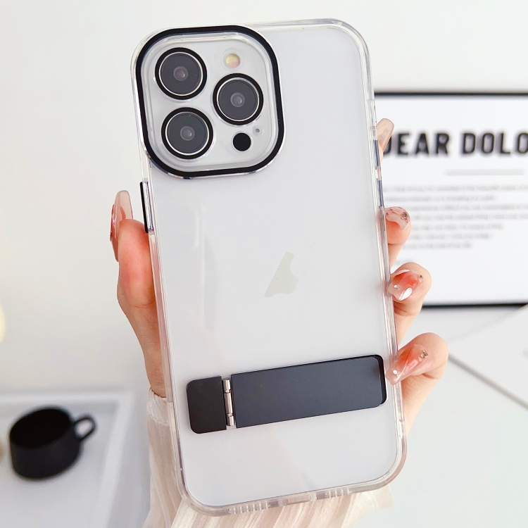 

For iPhone 13 Pro Linear Shape Holder Phone Case(Black)