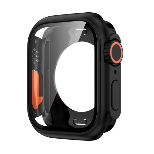 Für Apple Watch Series 8/7 41 mm Wechsel zum Ultra 49 mm All-Inclusive-Film-Hybrid-PC-Uhrengehäuse (schwarz)