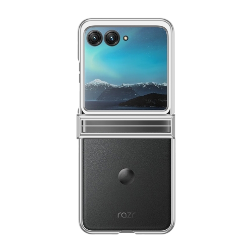 

For Motorola Razr 40 Ultra Electroplated Three-piece Set Phone Case(Silver)