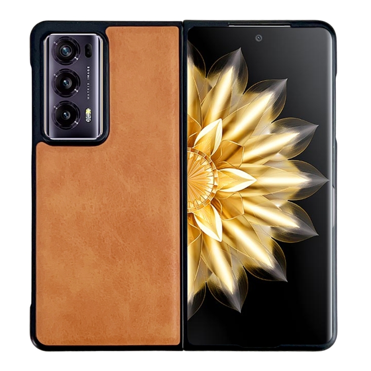 

For Honor Magic V2 Crazy Horse Texture PU + PC Phone Case(Orange)