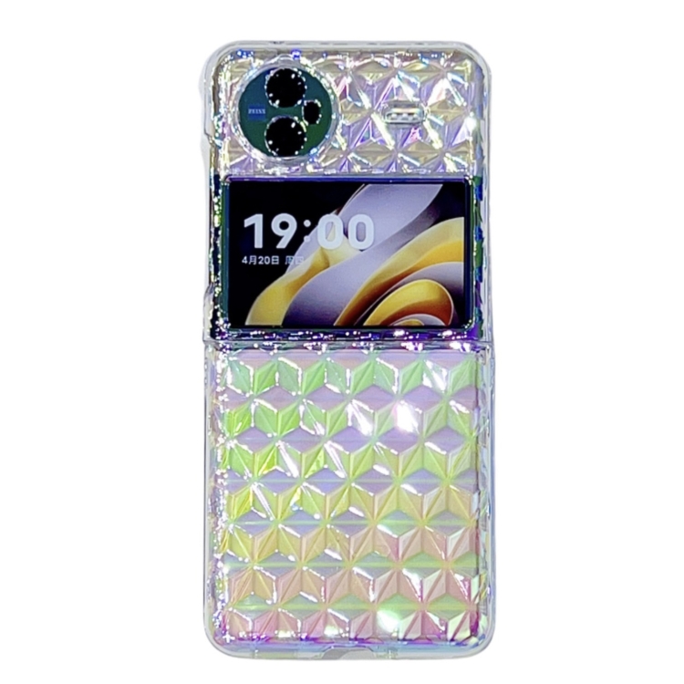 

For vivo X Flip Colorful Diamond Texture PC Phone Case(Gradient Pink Green)