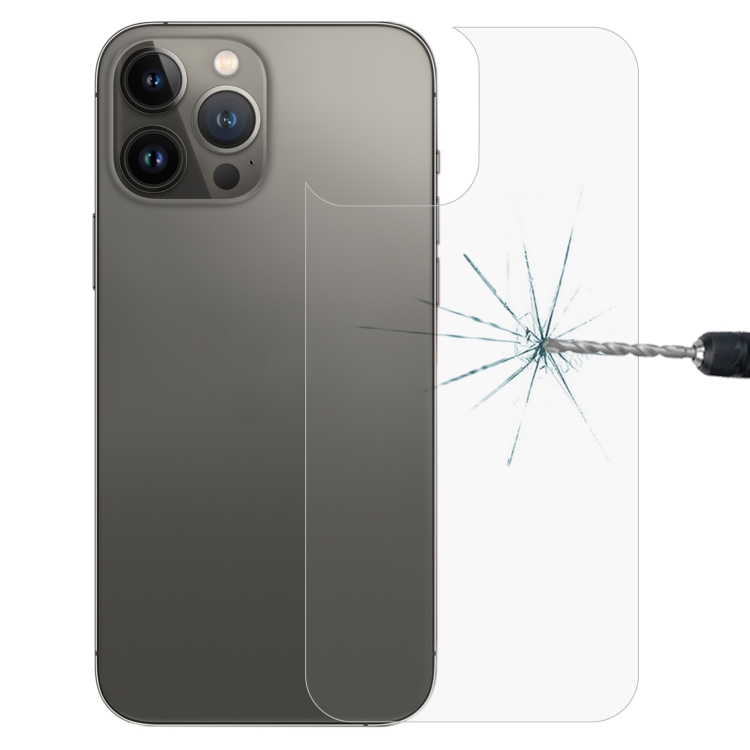 

For iPhone 13 Pro 9H 2.5D Half-screen Transparent Back Tempered Glass Film