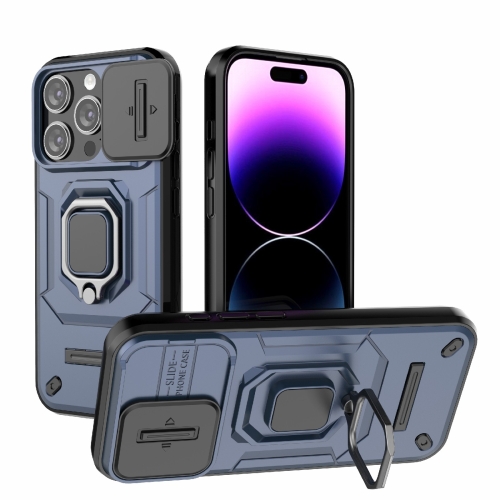 iPhone 15 Plus - Estuche Armor con soporte e imán deslizante para