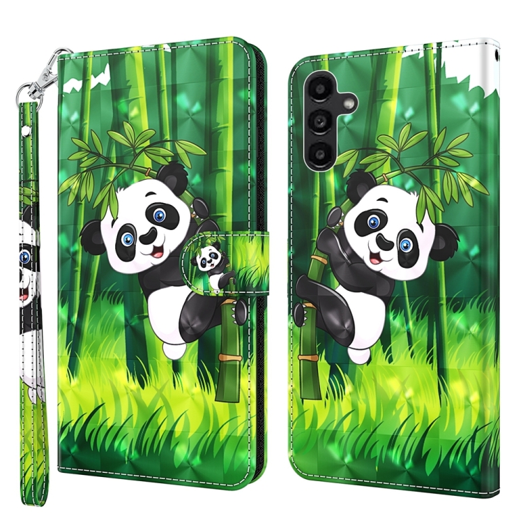 

For Samsung Galaxy A05s 3D Painting Pattern Flip Leather Phone Case(Bamboo Panda)