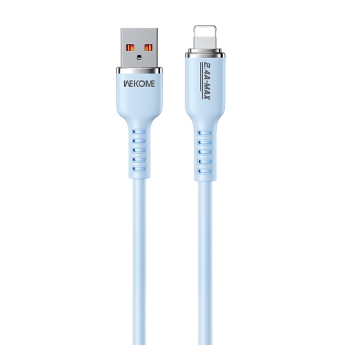 

WK WDC-09i 2.4A USB to 8 Pin Silicone Data Cable, Length: 1.2m(Blue)