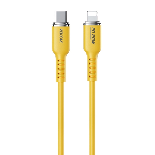 

WK WDC-10 PD 20W USB-C/Type-C to 8 Pin Silicone Data Cable, Length: 1.2m(Yellow)