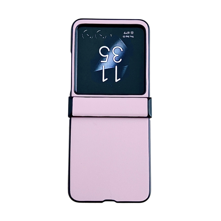 

For Motorola Razr 40 Ultra Solid Color Leather Texture Three-stage Phone Case(Pink)