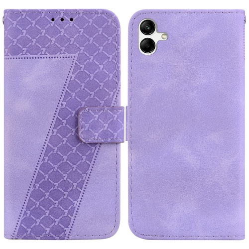 

For Samsung Galaxy A04e/F04/M04 7-shaped Embossed Leather Phone Case(Purple)