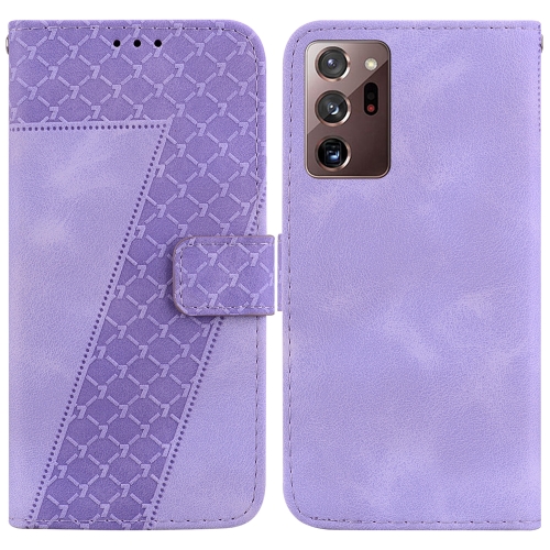 

For Samsung Galaxy Note20 Ultra 7-shaped Embossed Leather Phone Case(Purple)