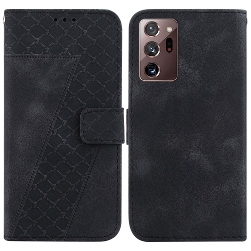

For Samsung Galaxy Note20 Ultra 7-shaped Embossed Leather Phone Case(Black)
