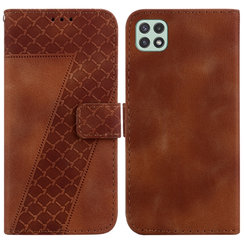 

For Samsung Galaxy Xcover 5 7-shaped Embossed Leather Phone Case(Brown)