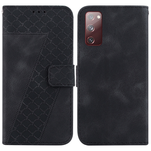 

For Samsung Galaxy S20 FE 4G/5G 7-shaped Embossed Leather Phone Case(Black)