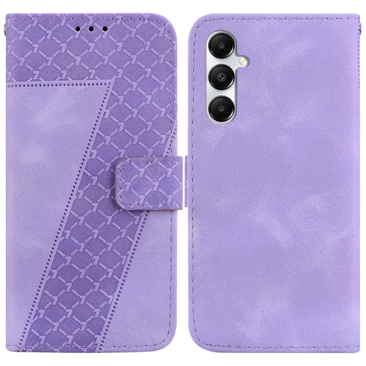 

For Samsung Galaxy A05s 7-shaped Embossed Leather Phone Case(Purple)
