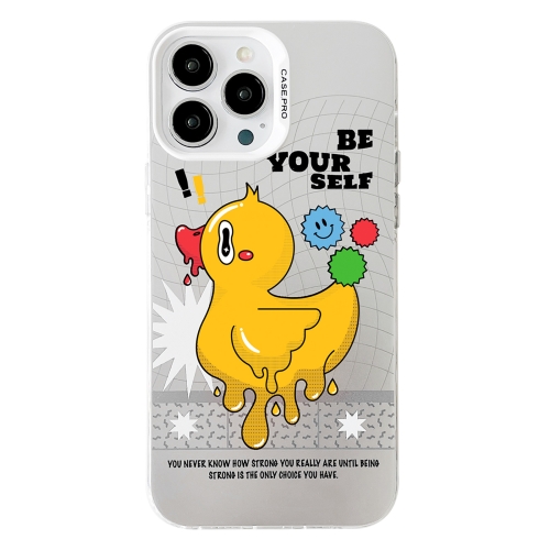 

For iPhone 12 Pro Electroplated Silver Series PC Protective Phone Case(Duck)