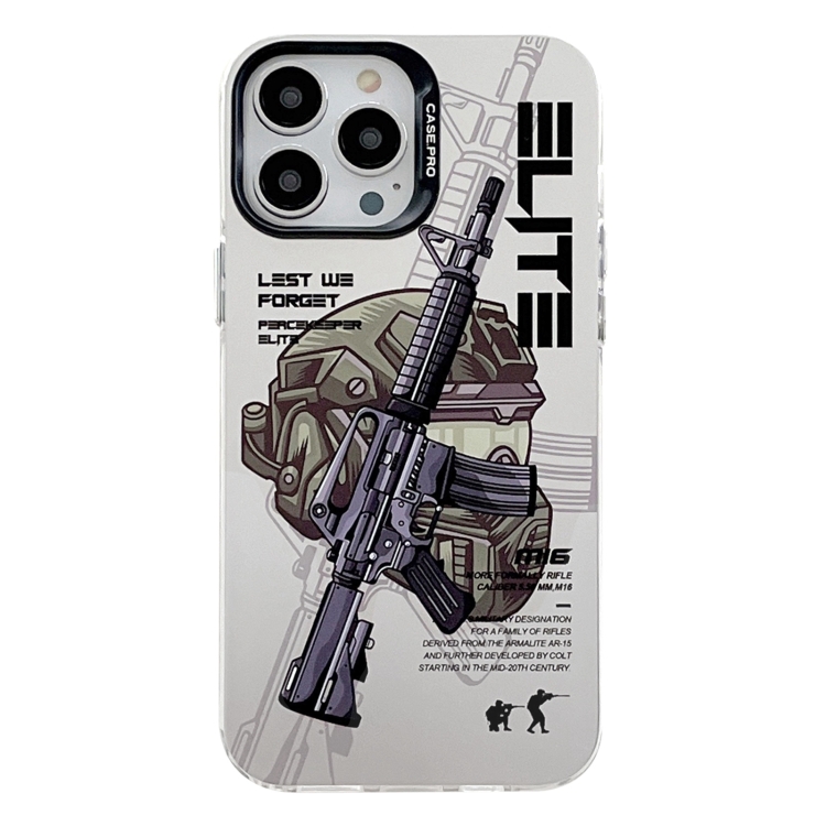 

For iPhone 13 Pro Electroplated Silver Series PC Protective Phone Case(Peaceful Warrior A)