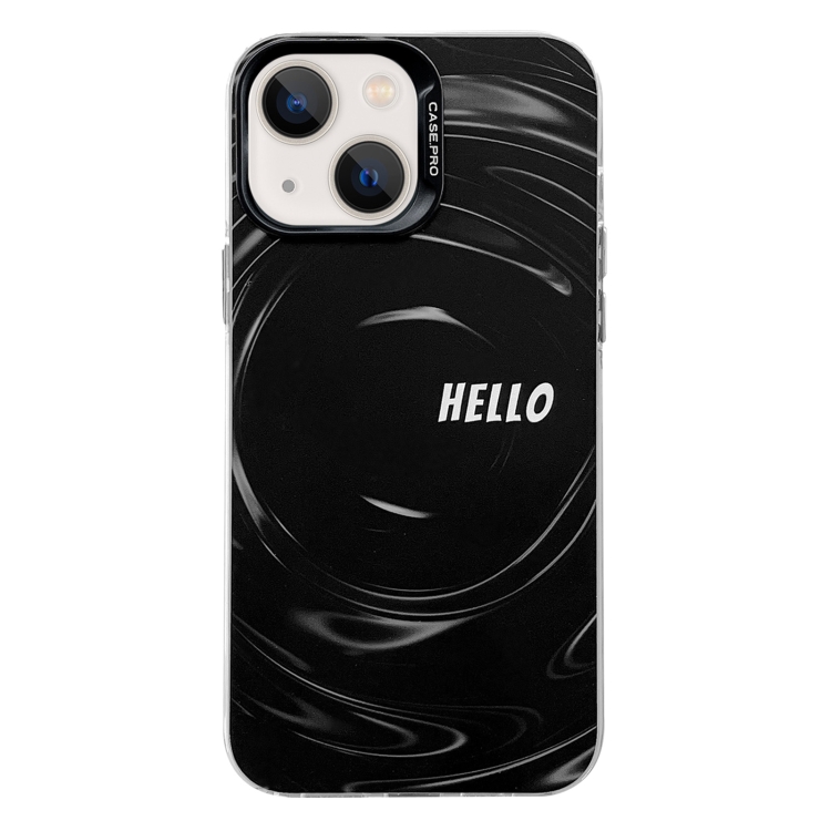 

For iPhone 14 Electroplated Silver Series PC Protective Phone Case(Creative Text A)
