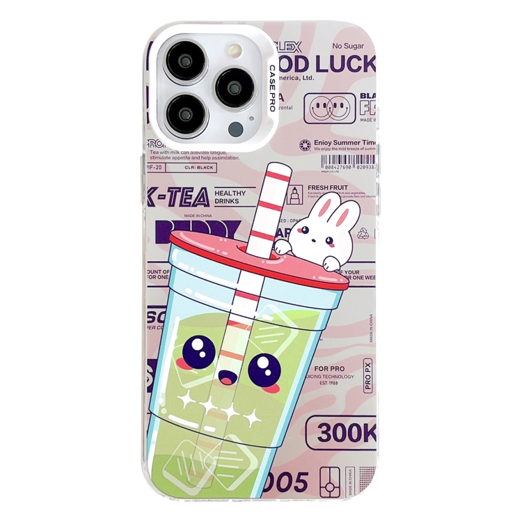 

For iPhone 14 Pro Max Electroplated Silver Series PC Protective Phone Case(Green Milk Tea)