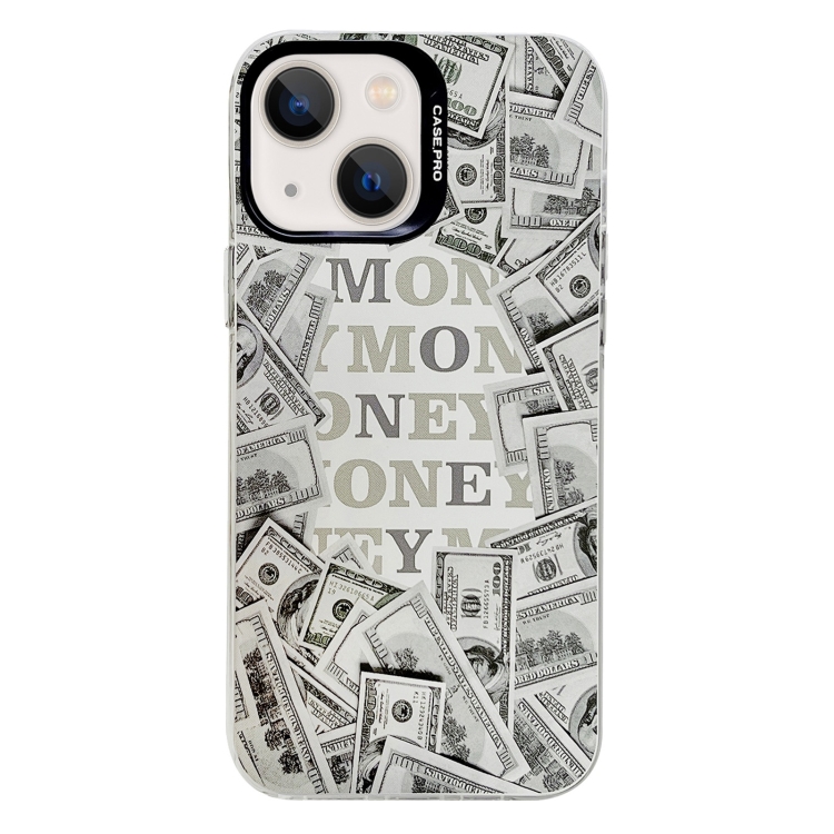 

For iPhone 15 Plus Electroplated Silver Series PC Protective Phone Case(Money)